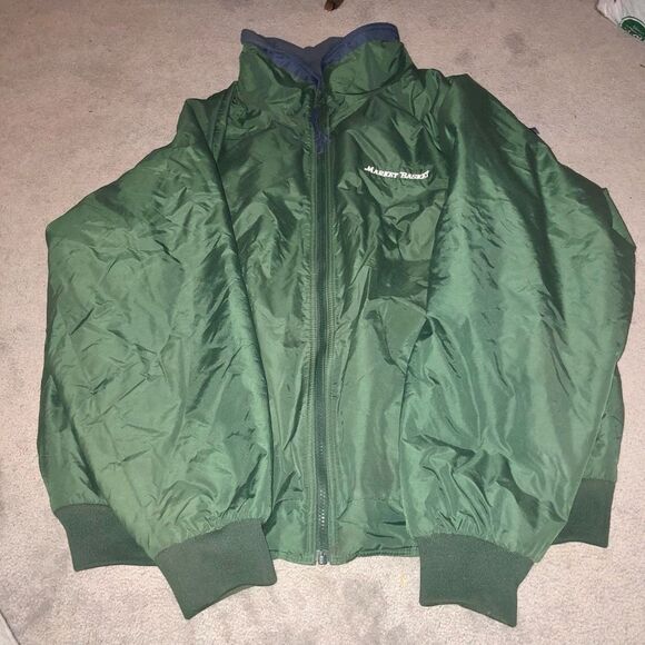MARKET BASKET GROCERY STORE JACKET FULL ZIP FLEECE LINED GREEN VINTAGE MENS 3XL